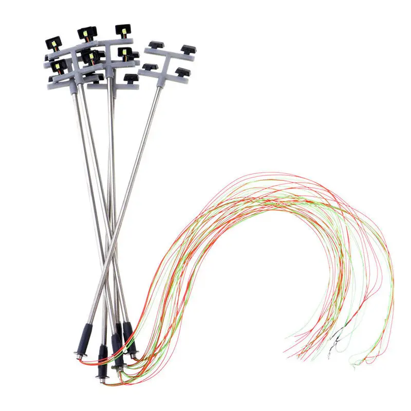 1:100 хо масштаб 4 светодиодных уличных фонарей декорации мини-лампочный столб для