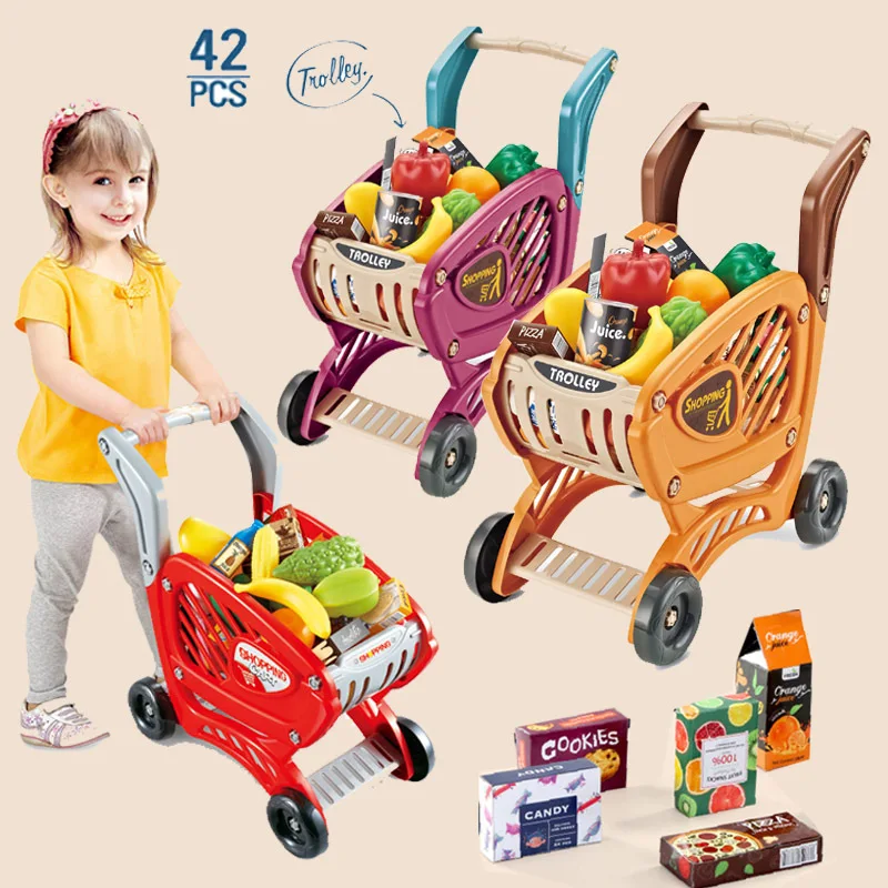 

Игровой дом, корзина для покупок, детская имитация овощей и фруктов, корзина для супермаркета, комбинированный набор, развивающая игрушка д...