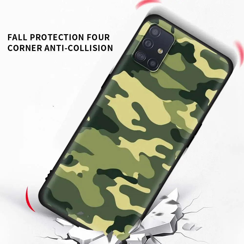 

Camouflage Camo Military Army Case For Samsung Galaxy A51 A71 A21s A31 A41 A11 A12 A01 A91 A32 5G Black Shell Phone Sheath Bolso