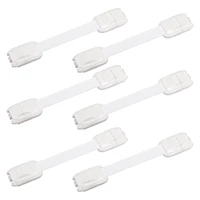 uxcell 6 pcs cabinet locks white pitch 100mm childproof cabinet latch for kitchen bathroom storage doors knobs handles