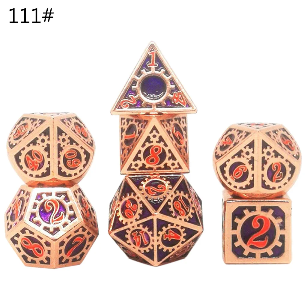 

Brand New Metal Dice Set Metal Polyhedral Dice Set RPG Role Playing Games Board Game D4 D6 D8 D10 D12 D20