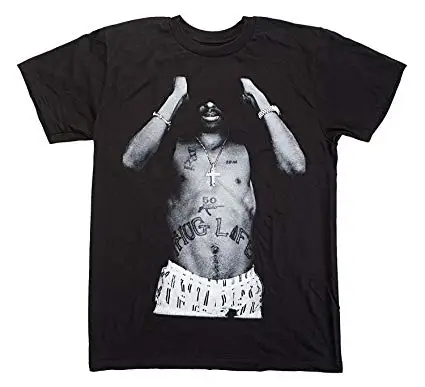 Tupac Shakur 2Pac Thug Life Mens Black T Shirt |