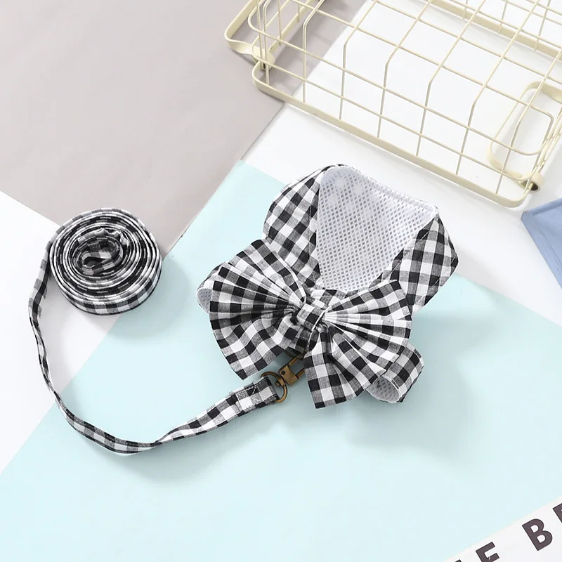 

Plaid Pet Dog Vest Harness Leash Set Kitten Puppy Harness Fashion Mesh Breathable Chihuahua Yorkie Vests Puppy Accesorios
