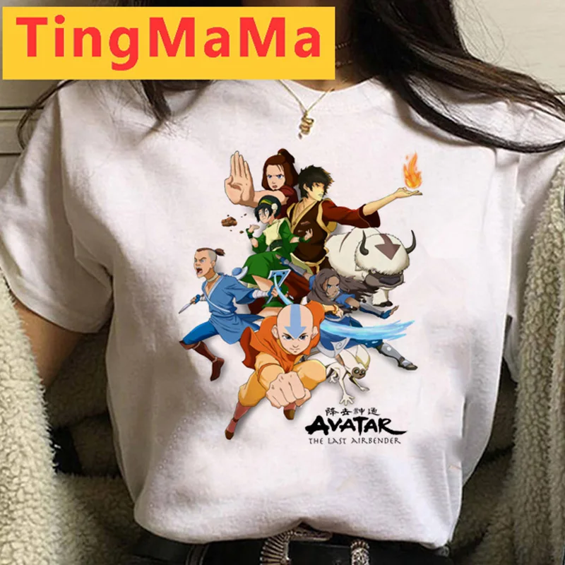 Kawaii Avatar The Last Airbender футболка женские летние топы аниме смешной мультфильм Appa