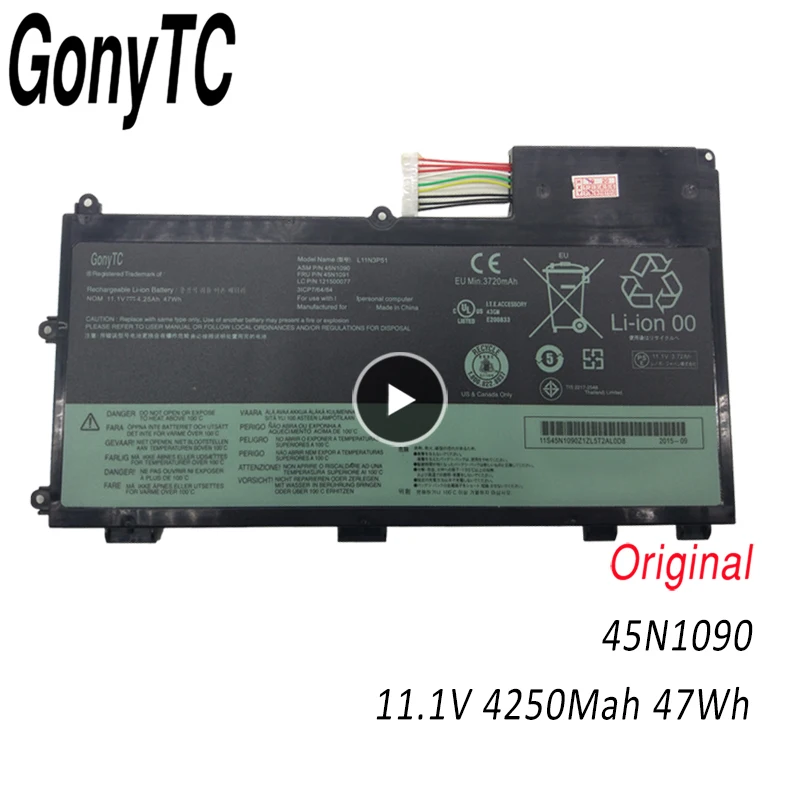 

GONYTC 45N1090 11.1V 47Wh T430U New Original Laptop Battery for Lenovo ThinkPad L11N3P51 L11S3P51 45N1089 45N1091