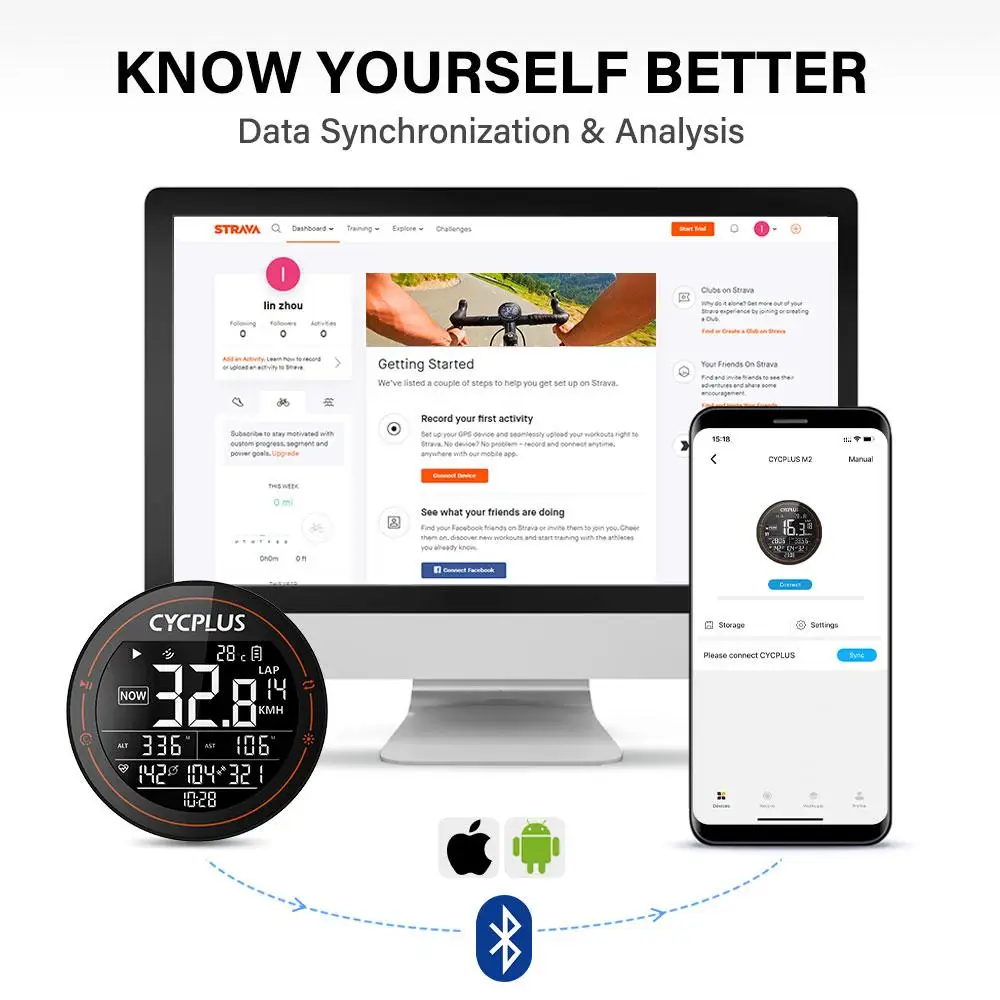 Велосипедный GPS-компьютер Cycplus M2 велосипедный спидометр Bluetooth 4 0 ANT + Ciclismo