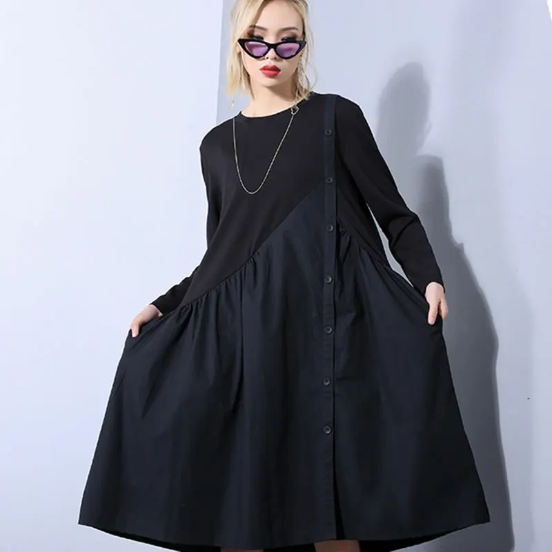 Женское Повседневное платье с круглым вырезом XITAO повседневное свободное до