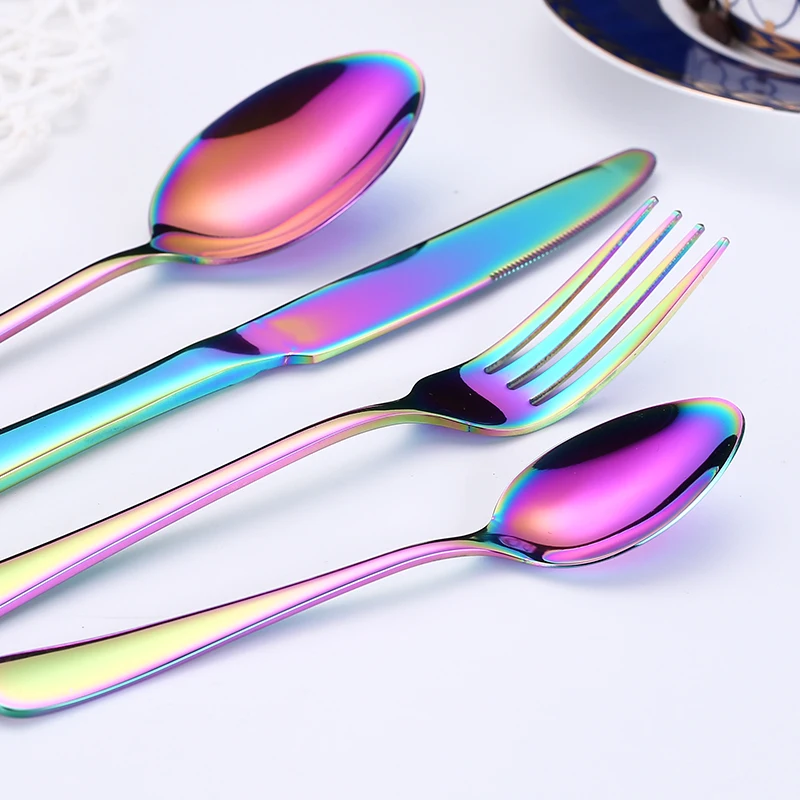 Tablewellware Stainless Steel Rose Gold Cutlery Forks Knives Spoons Dinner Set Tableware Fork Spoon Knife Dropshipping 2020 | Дом и сад