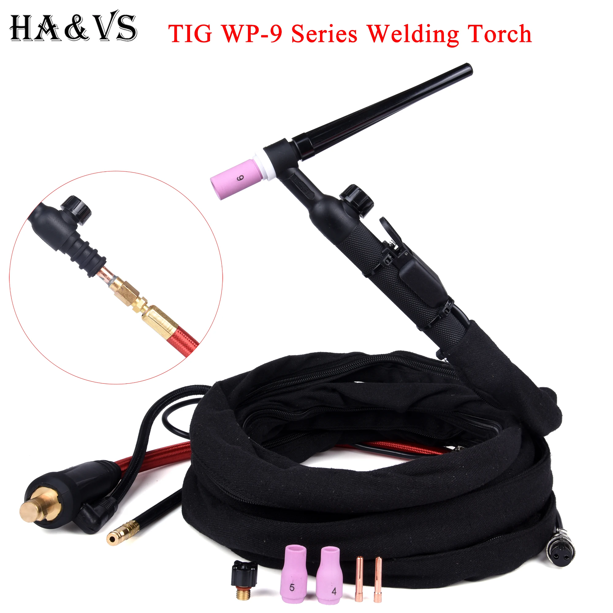 WP9 WP9FV WP9F TIG Welding Torch Gas-Electric Integrated Red Hose 4M 35-50 Euro Connector 13FT Air Cooled | Инструменты