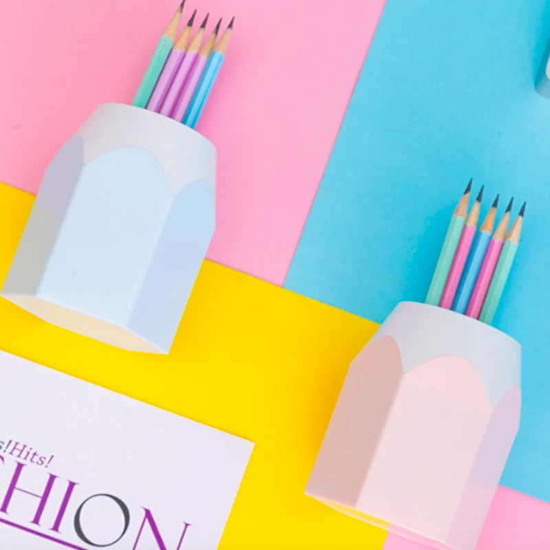 Милый пластиковый настольный органайзер офисный держатель для карандашей и