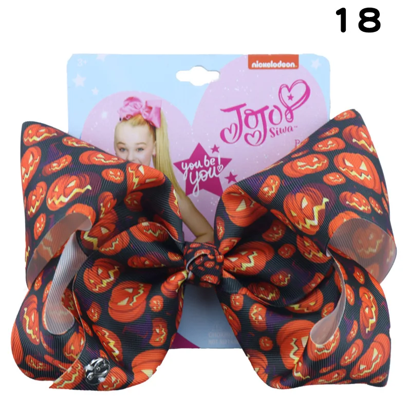 Бант Jojo Siwa для девочек зажим волос с большим бантом аксессуары Хэллоуина