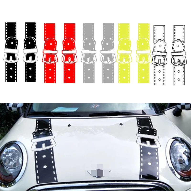 

KJAUTOMAX For Mini Cooper R50 R52 R53 F55 F54 F56 F60 R55 R56 #07 Waist Belt Hood Racing Stripes Decal