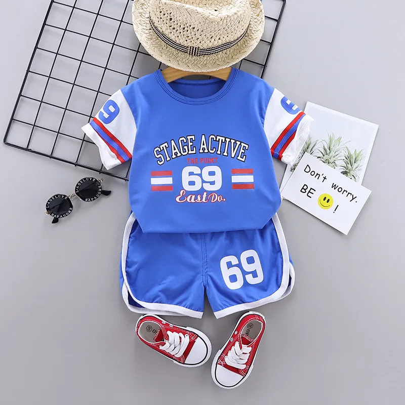2020 Summer New Fashion Sports Suit Team Clothes + Pants Boy/Girl Baby 0-5Y Children's Clothing Set High Quality Wholesale | Детская