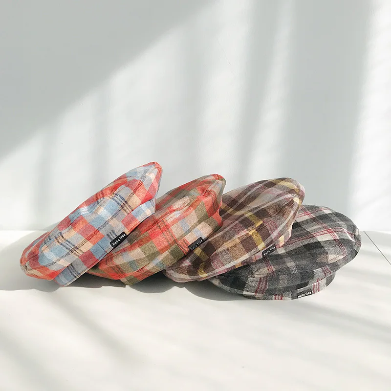 Новинка USPOP клетчатые береты модные женские шерстяные повседневный осенне