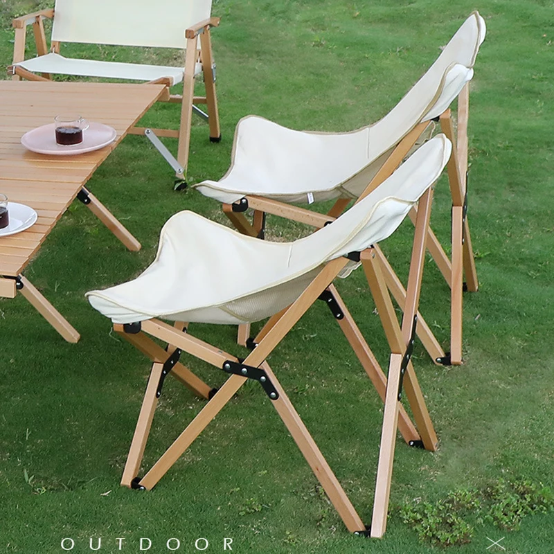 구매 휴대용 나무 비치 의자 나비 의자 캠핑 접이식 야외 의자 하이킹 바베큐 해변 여행 피크닉 스토리지 가방