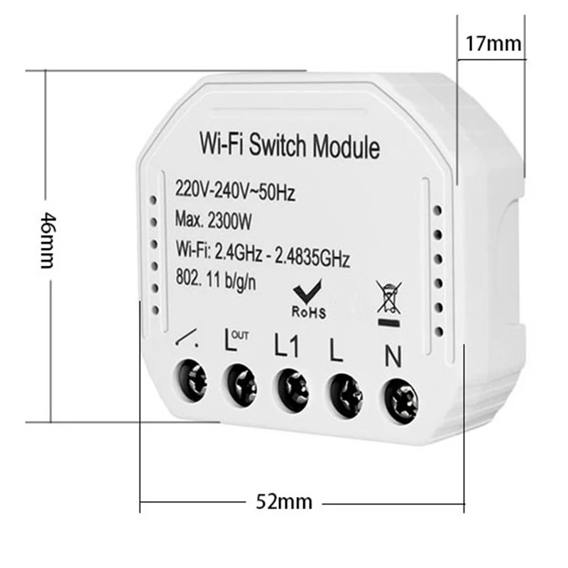 

WIFI Smart Switch Concealed Smart Switch Remote Wireless Switch Module Suitable for Amazon Alexa Google Assistant(3Pcs)