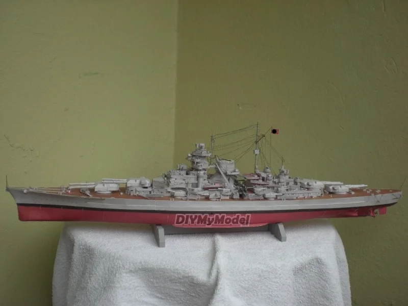 Diymymodel-Puzles de juguete para manualidades, Kit de modelismo de papel artesanal, bricolaje, Bismarck, regalo, utillaje de pel&iacute;cula-1