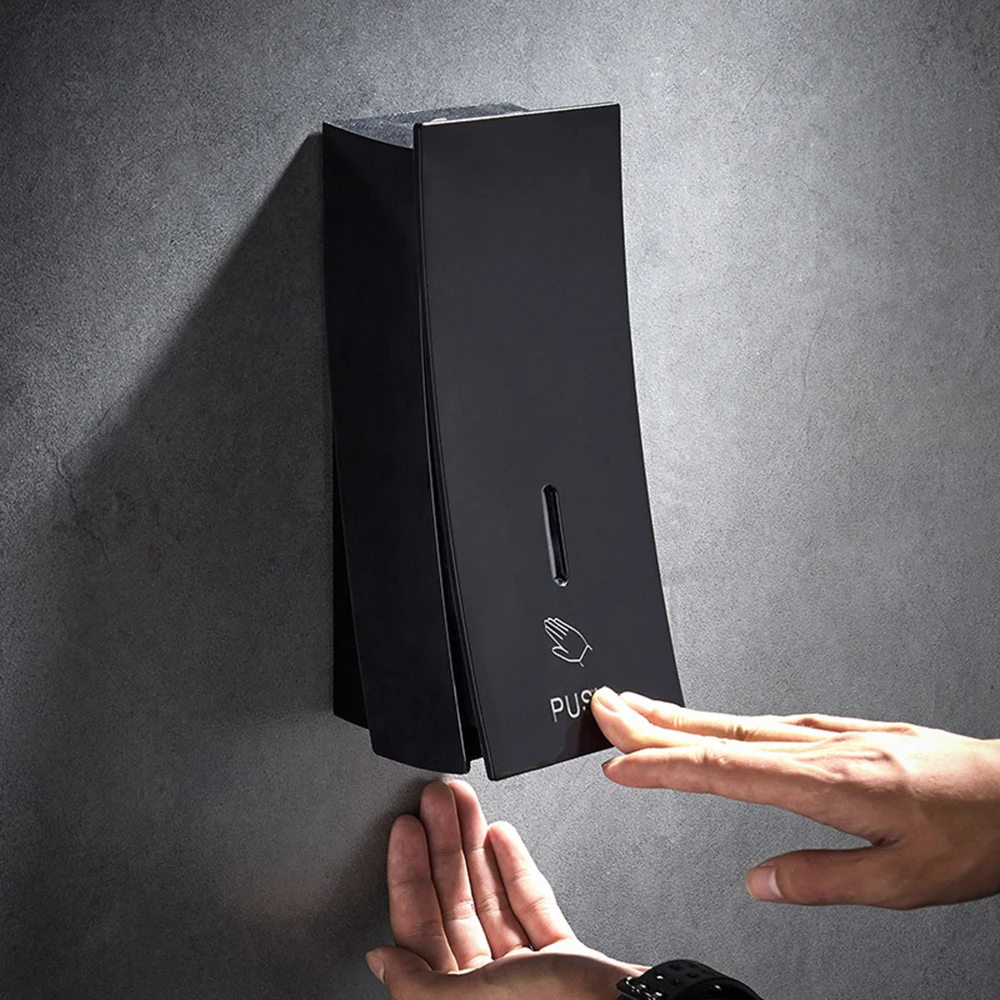 Ручной дозатор мыла настенный черный 450 мл жидкий шампунь душевой контейнер