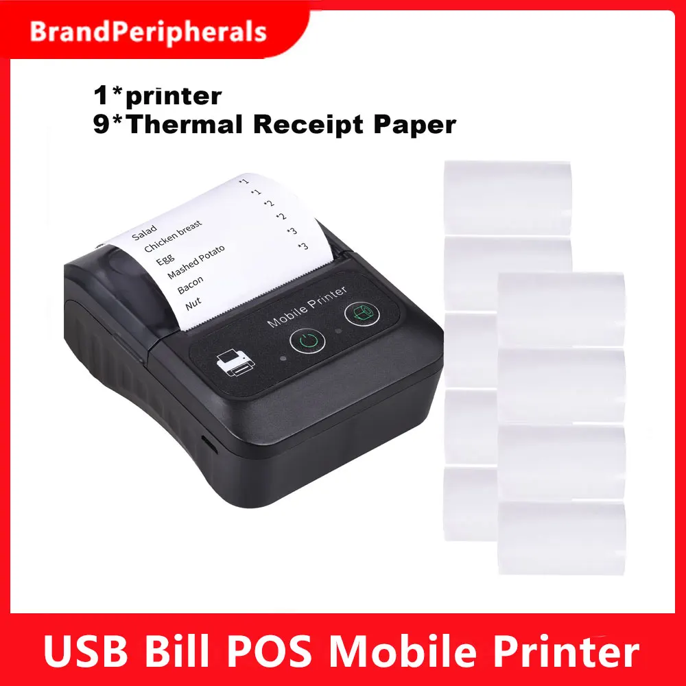 Портативный беспроводной термопринтер BT 58 мм 2 дюйма чековый мини принтер с USB POS