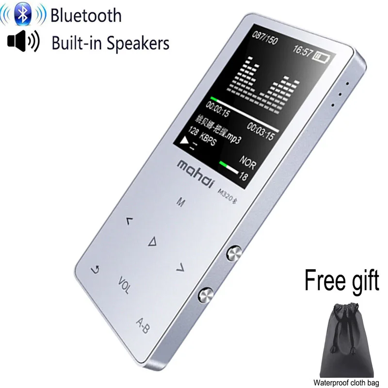 MP3 плеер с bluetooth динамиком сенсорные клавиши hi fi fm радио micro USB mp3 Спорт MP 3 HiFi музыкальный плеер портативный металлический walkman