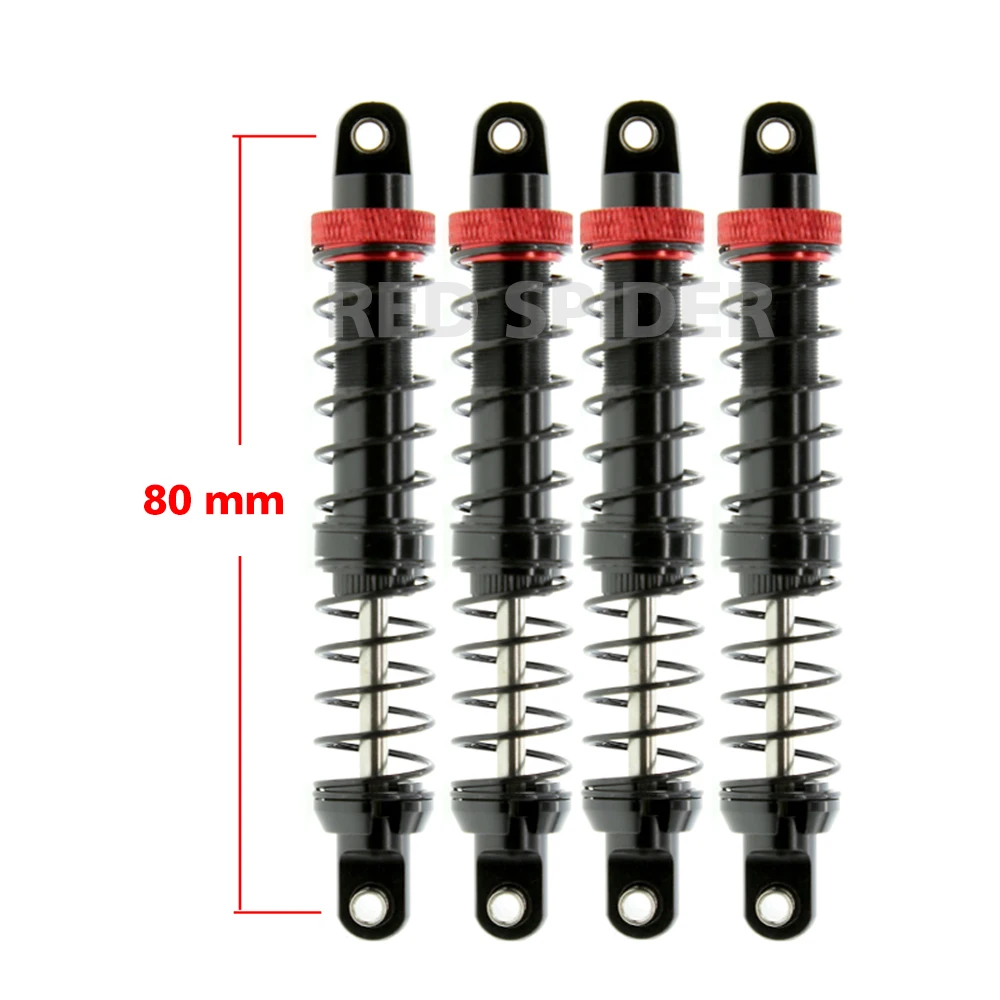 

4pc Adjustable 70 80 90 100 110 120mm Shock Absorber Metal Damper for 1/10 RC Crawler Traxxas TRX4 Axial SCX10 90046 WRAITH