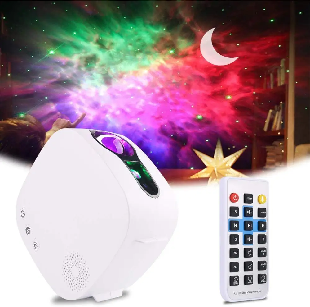 

Starry Star Moon Projector Night Light LED Bluetooth Speaker Galaxy Nebula Cloud USB Music Water Wave Sound-Activated Decor Part