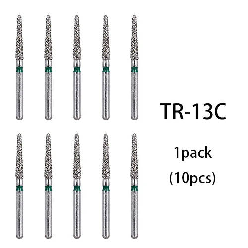 TR-13C(10pcs) BR-31 Dental Diamond Burs Drill Dentistry Burs High Speed Handpiece Handle Diameter 1.6mm Dentist Tools BR-41 TR-13 FO32 - Цвет: TR-13C(10pcs)