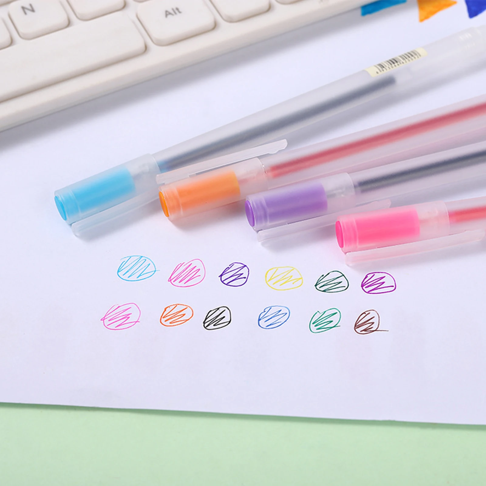 

12pcs Multi Color Gel Ink Pens 0.5mm Pen Lead Gel Pens Color Pens for Writing Drawing Office School Stationery Supplies