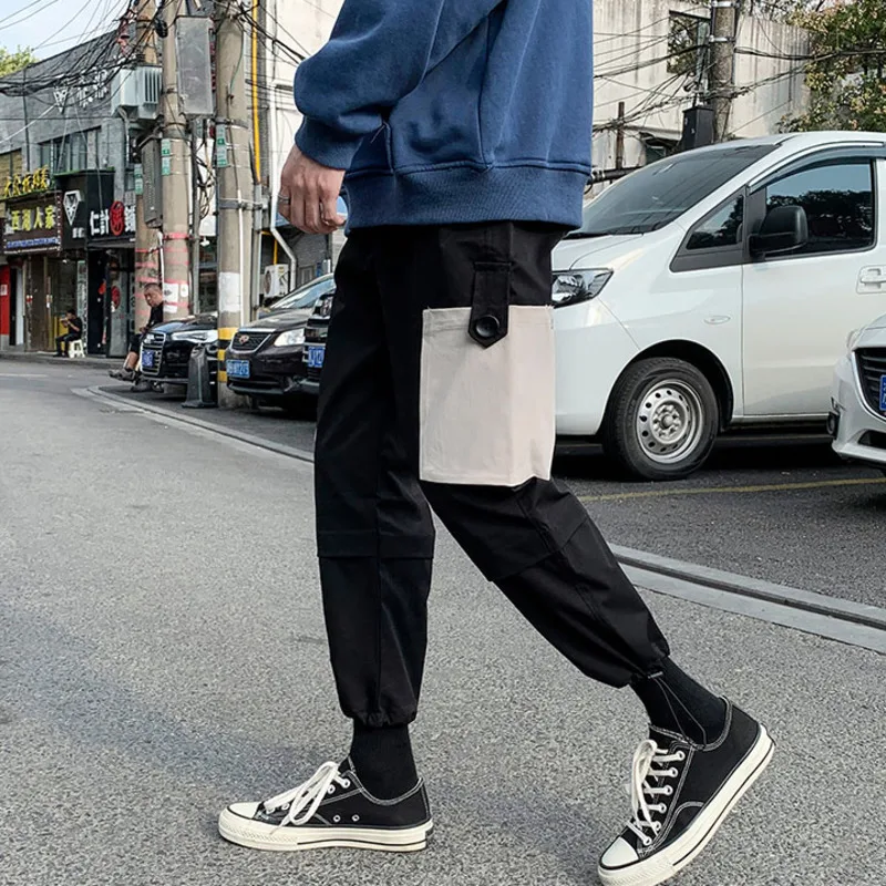 

ZAZOMDE 2021 Men Hip Hop Slim Workout Work Pencil Pants Male Casual Loose Cargo Jogging Sweatpants Black Fashion Trousers