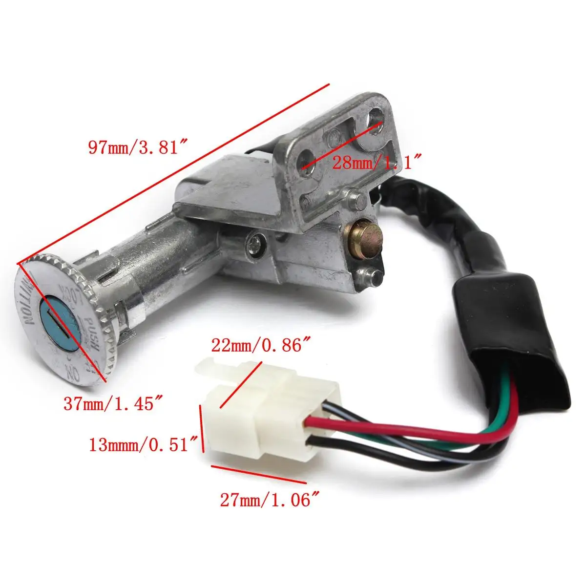 

Motorcycle 4 Pins Ignition Switch Key Lock Set For Moped Scooter 50cc 150cc GY6 Taotao Jonway Roketa