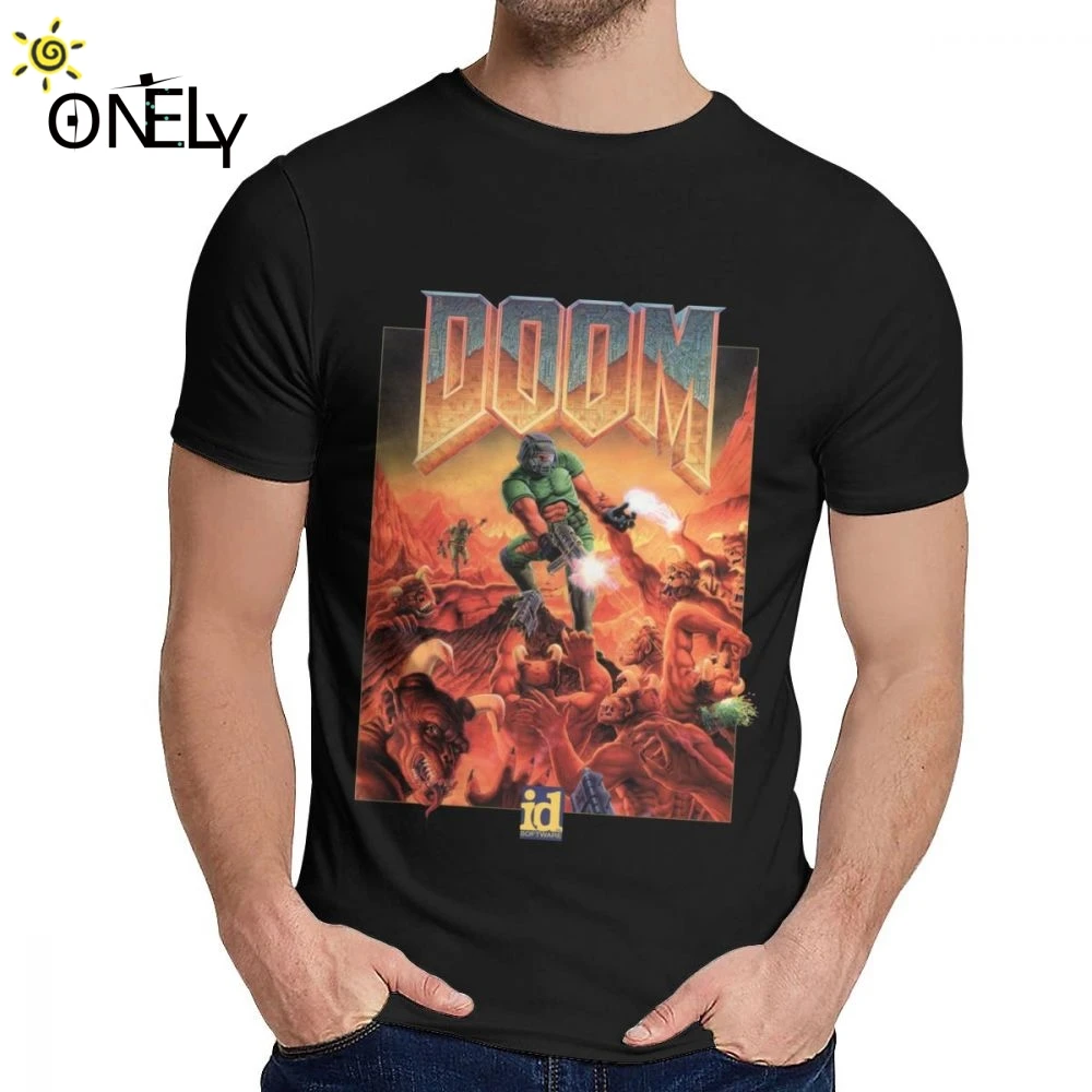 Рисунок под индивидуальный заказ Doom II ад на земле 1994 футболка для мужчин летом