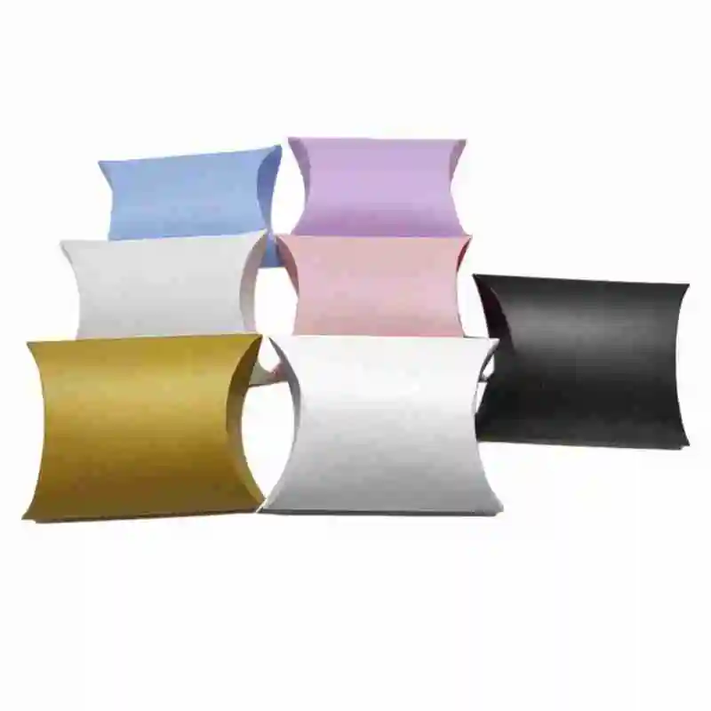 

50PCS Candy Box Pillow Shape Gift Paper Packaging Boxes Party Candy Wedding Xmas Bags Christmas Box Supplies