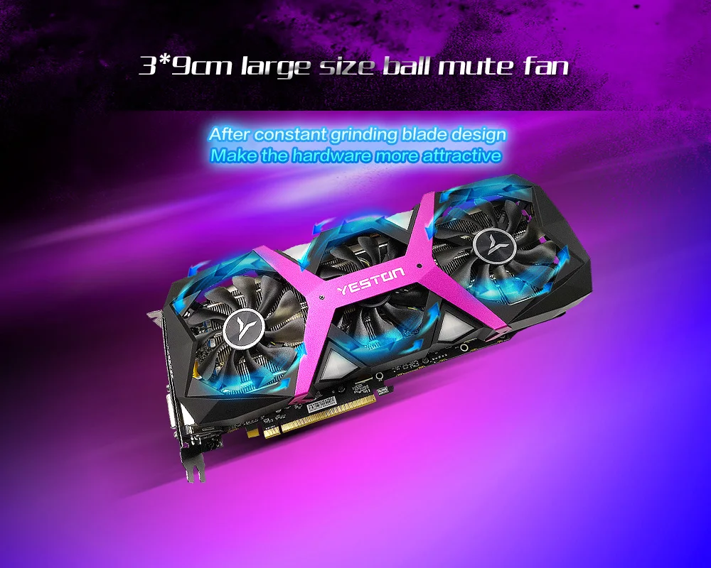 Yeston Radeon RX590 8G GDDR5 256bit PCI Express x16 3,0 видеоигровая видеокарта DVI+ HDMI+ 3* DP для рабочего стола