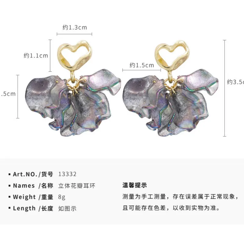 2020 новые милые серьги в Корейском стиле необычные с лепестками любви ретро