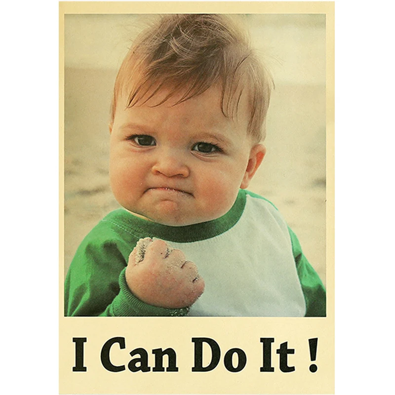 

I CAN DO IT Kid Poster Famous Inspirational Quote Kraft Paper Poster Bar Cafe Bedroom Decorative Wall Sticker Picture Home Decor