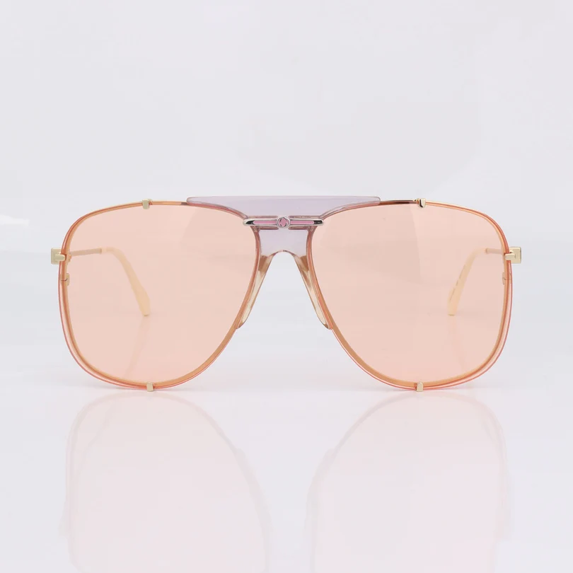 

Pilot metal frame sunglasses women pink lenses ivory tips