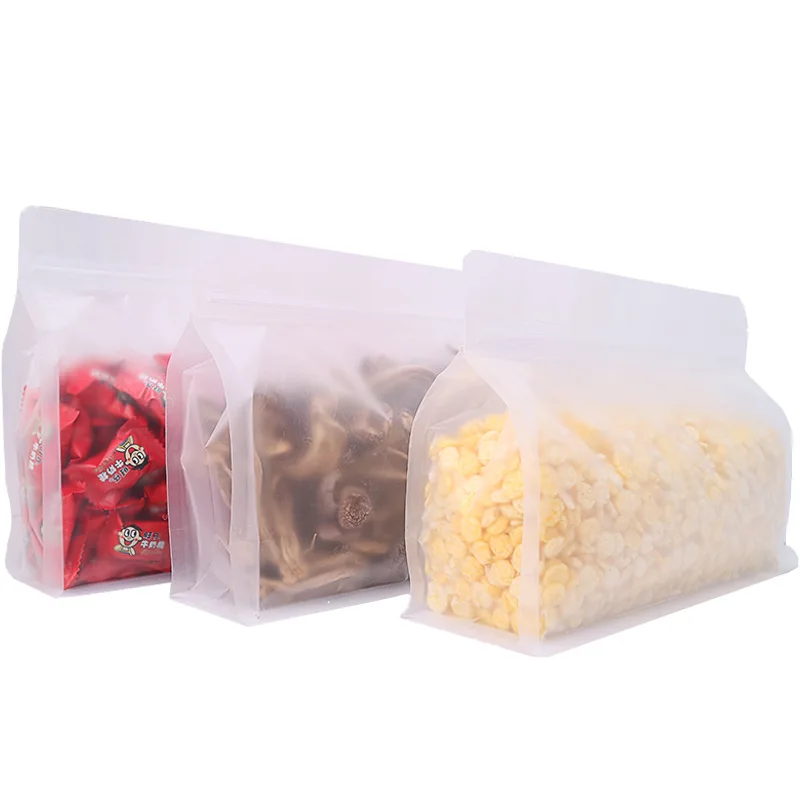 

Bottom Standing Up Zipper Bags Matte Clear Flat Zip Lock Pouches No Handle Variety Sizes GRUITER Wholesale 20C 8MIL B