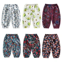 new spring summer kids boys girls thin anti mosquito pants fashion print cotton bloomers pants trousers baby pajama clothing