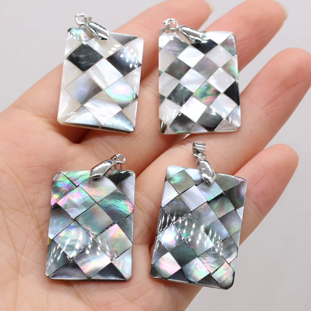 

Charms Natural Abalone Shell Pendant Section Rectangular Shell Pendant for Making DIY Jewerly Necklace Accessories 21x30mm