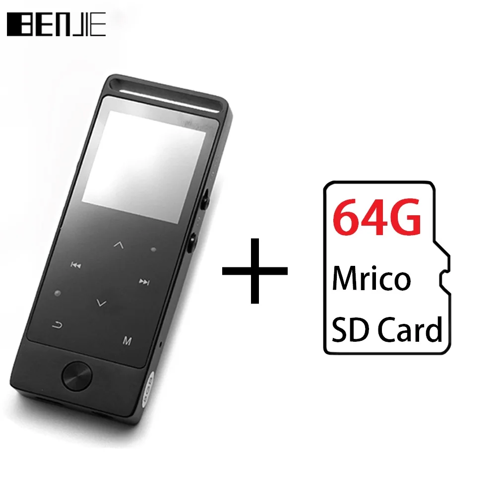 S8 with 64G TF Card BENJIE X3 S8 металлический Bluetooth MP3-плеер портативный аудио 4 ГБ 8 ГБ музыкальный плеер со встроенным динамиком fm-радио, рекордер, электронная книга, часы - Цвет: S8 with 64G TF Card