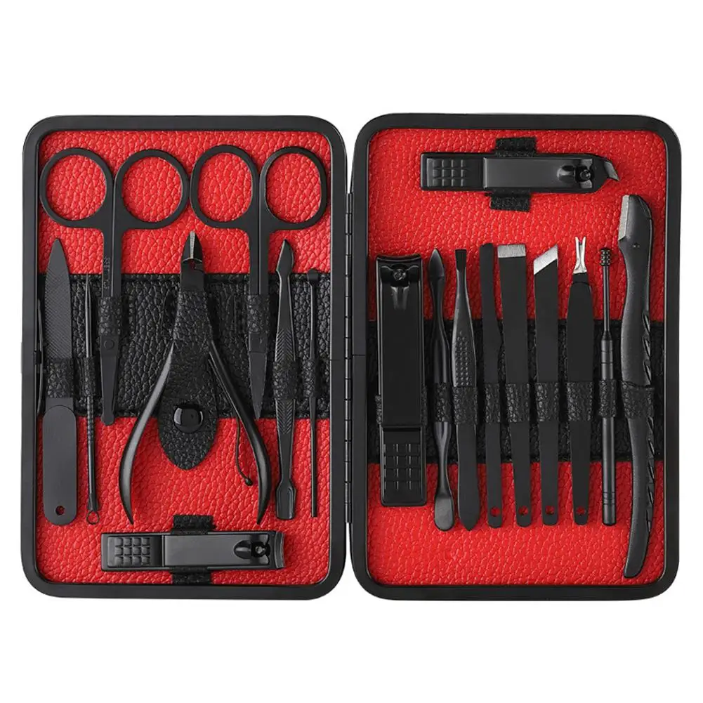 

BellyLady 18Pcs/Set Stainless Steel Nail Clippers Hand Foot Trimming Tool Set Beauty Manicure Tool Dead Skin Cut Pedicure Kit