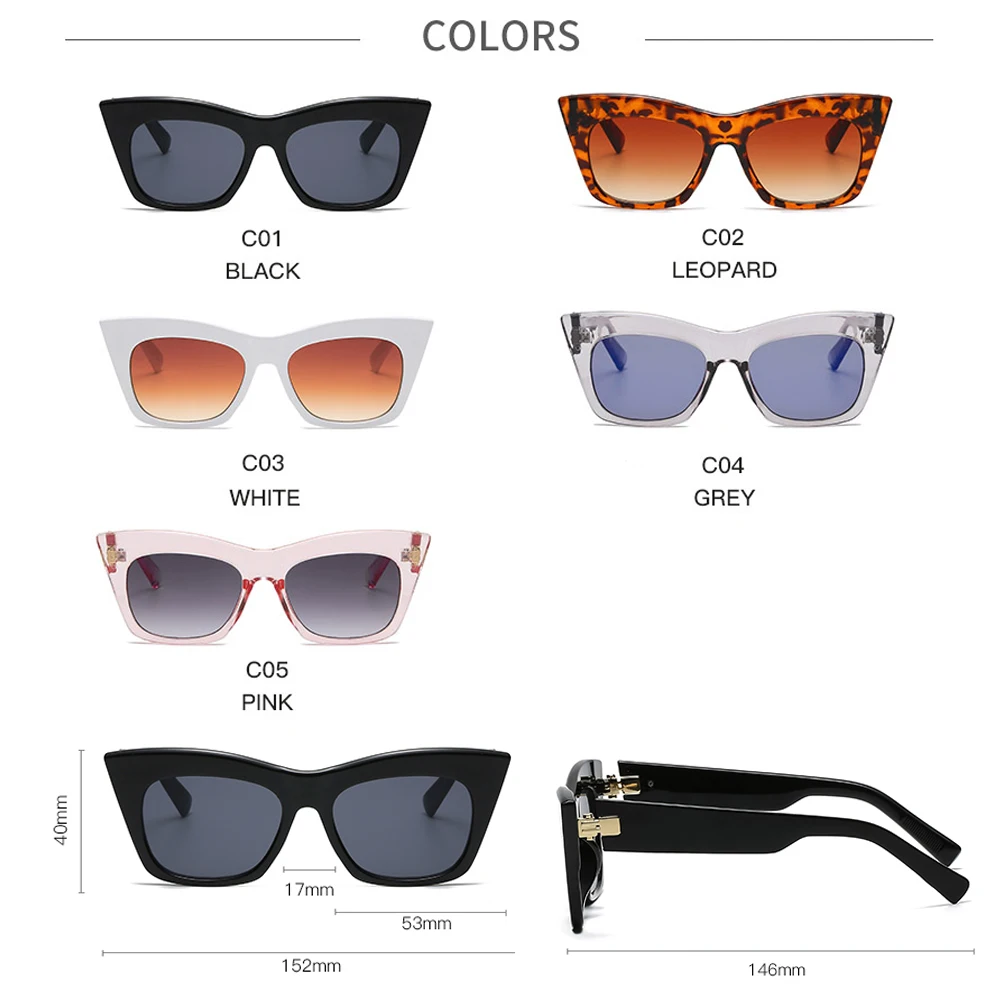 

Brand Design Big Frame Cat Eye Sunglasses Women Oversize Square Sun Glasses Black Leopard Driving Goggle Oculos De Sol Mujer
