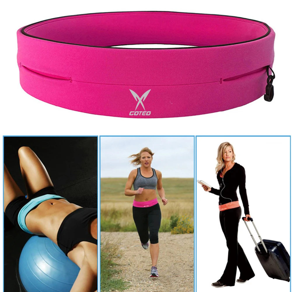 

Outdoor Sports Elastic Waist Bag Unisex Waterproof Travel Pouch For Running Cycling Yoga Money Phone Zipper Bag Belt Fanny Pack