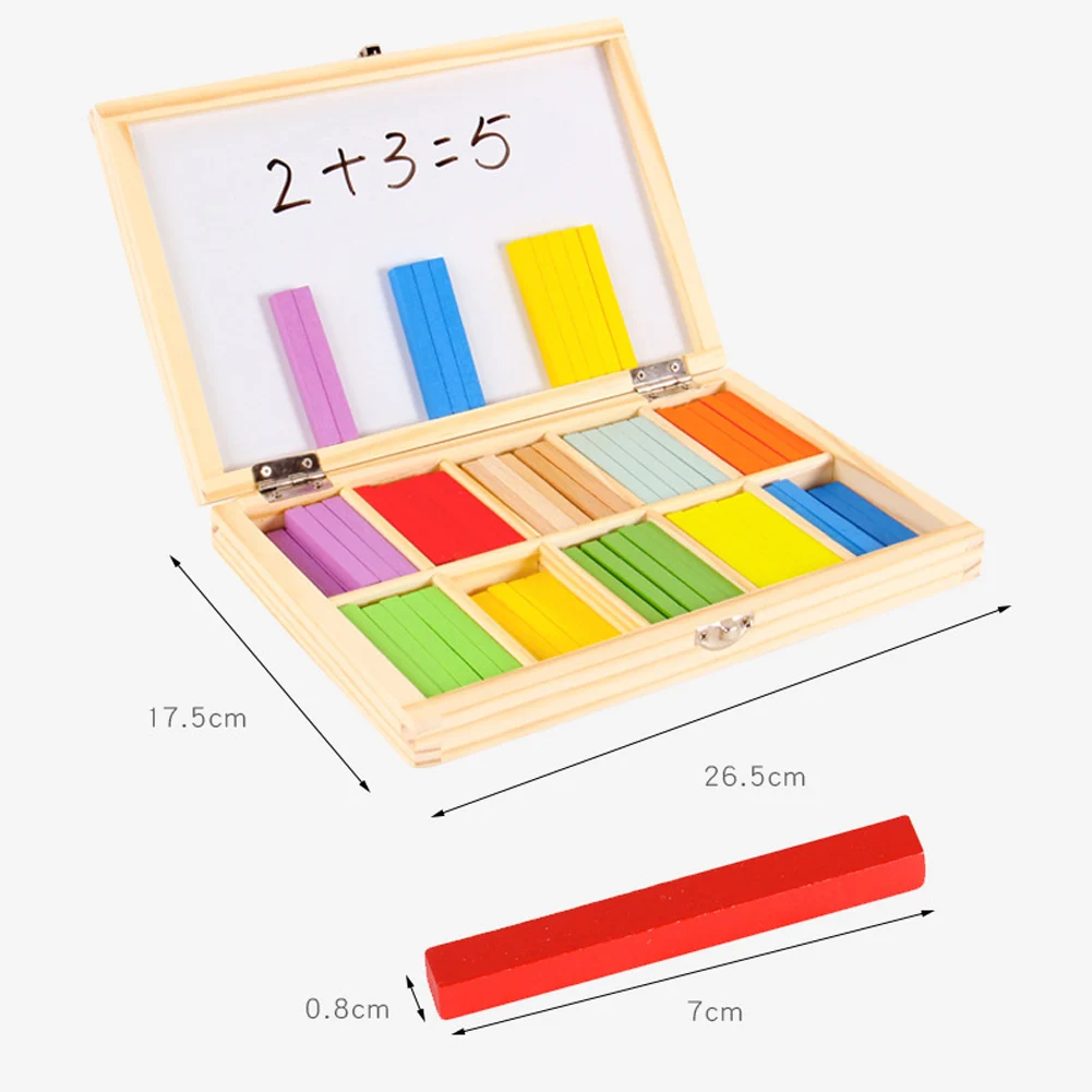 

Kids Rectangle Wooden Math Arithmetic Sticks Building Blocks Puzzle Education Toy