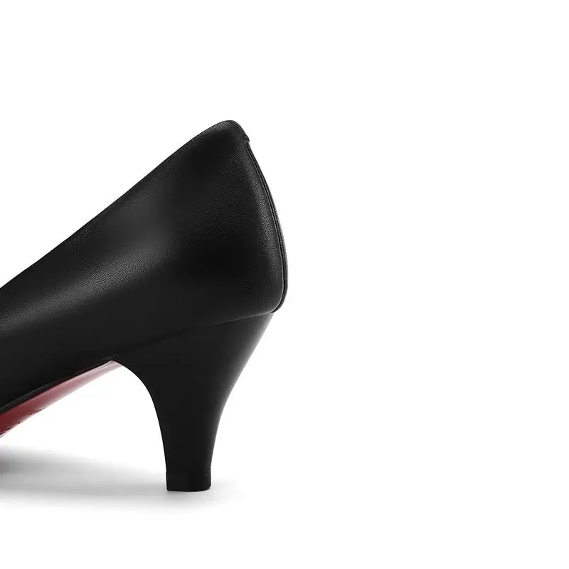 

ALLBITEFO large size:33-42 genuine leather brand high heels office ladies shoes spring women shoes women high heel shoes