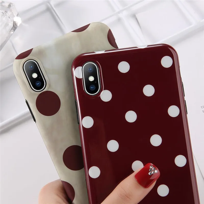 KJOEW мягкий IMD винно красный волнистый чехол для телефона s iphone XS Max XR X 8 7 6 6S Plus в