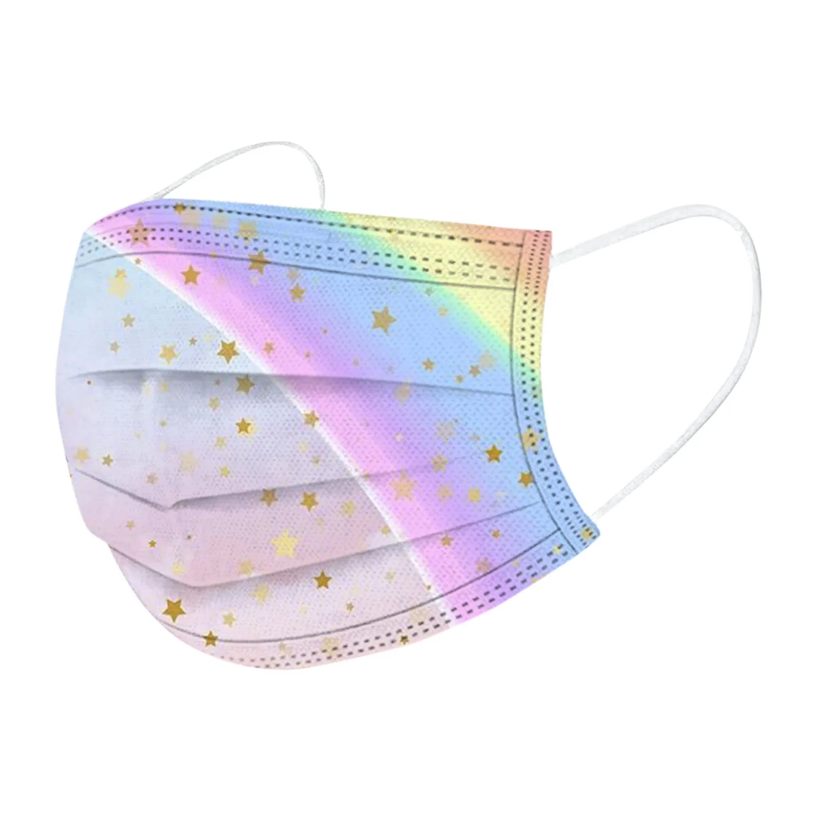 

50pcs Disposable Adult Mask Outdoor Colorful Three Layers Masks With Melt Blown Cloth Hanging Earhook Skin-friendly Mask d5