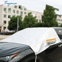 car sunshield half cover car jacket front glass sunscreen heat insulation thickened snow proof cotton lining magnetic cover 5