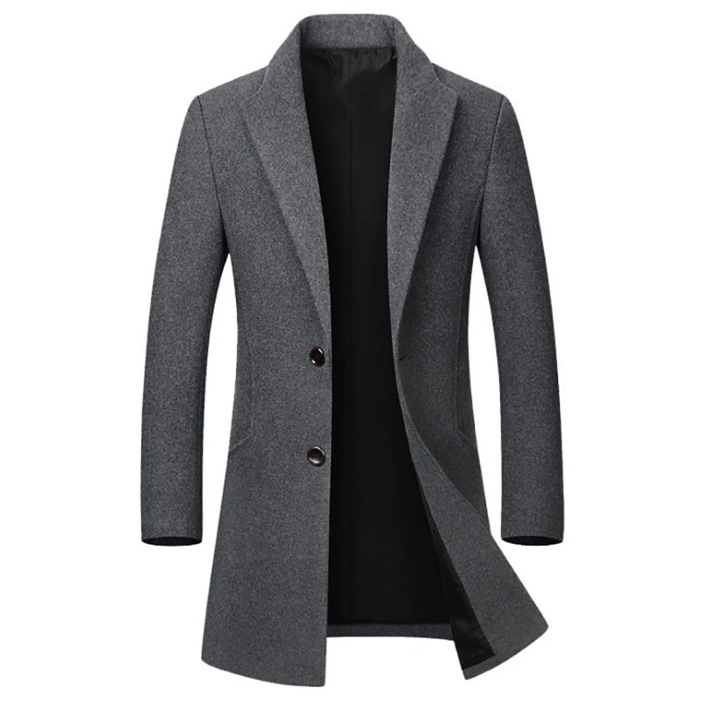 

2021 Зимняя шерстяная куртка, мужское высококачественное шерстяное пальто, повседневные приталенные офисные блейзеры с воротником, мужское ...