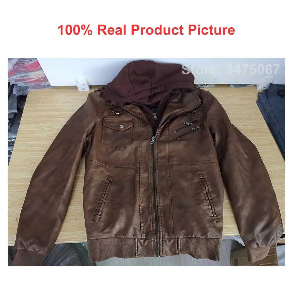 Veste cuir homme кожаные куртки мужские осенние зимние повседневные пальто с капюшоном мужские мотоциклетные байкерские кожаные куртки 4XL Jaqueta Couro